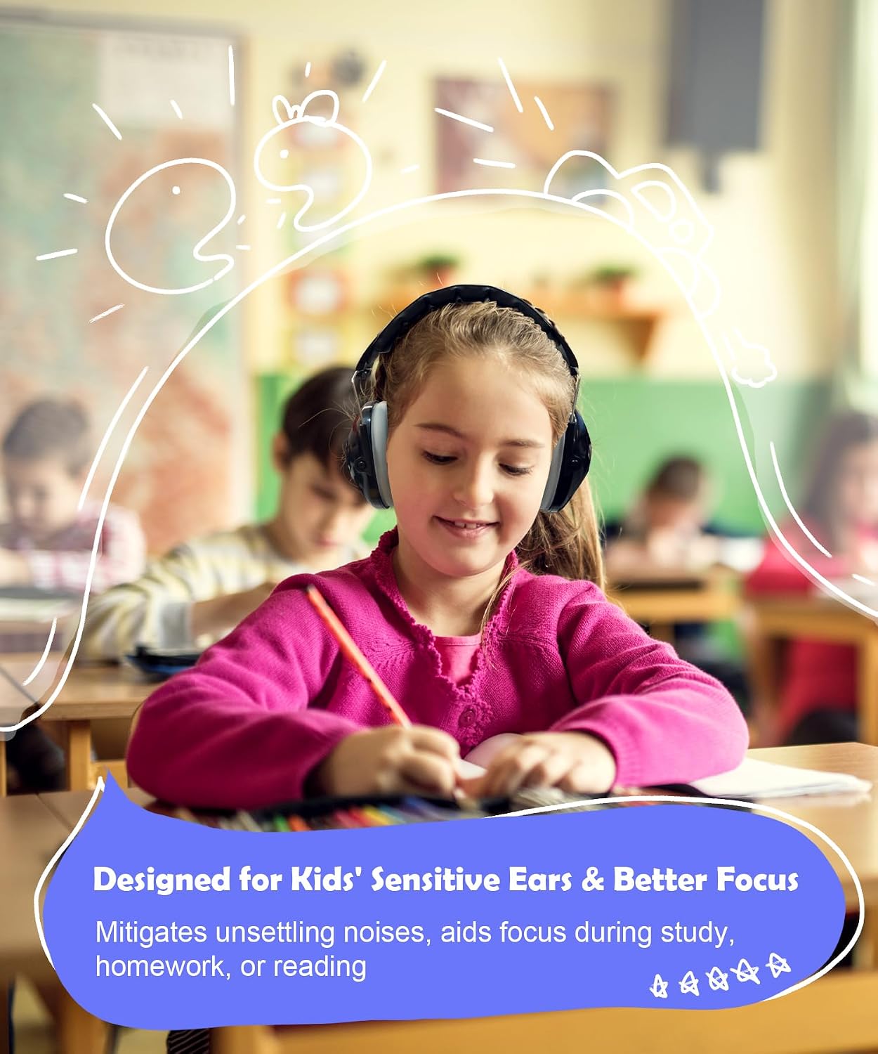 PROHEAR 032 Kids Ear Protection – Ear Muffs for Noise Reduction, 25NRR Noise Cancelling Headphones for Kids,Toddlers, Autism, Sensory Use, Hearing Protection – Orange