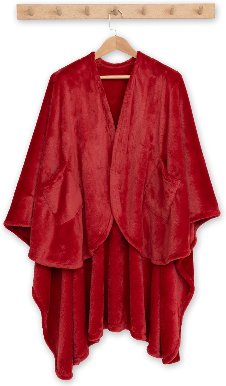 Berkshire Blanket Primalush™ Wearable Blanket, Cozy Loungewear Pocketed Plush Cape Wrap for Adults & Teens(Purple, One Size 58"X64")