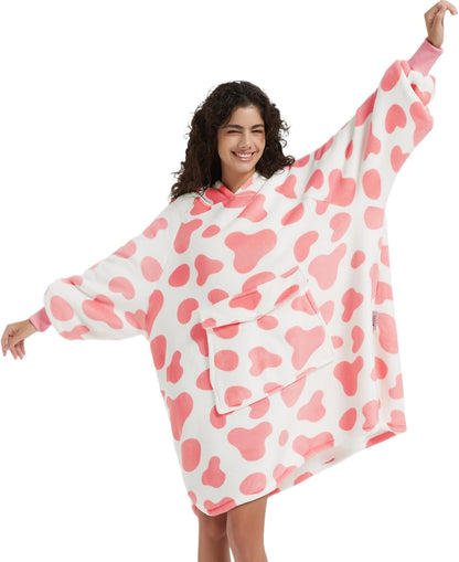 Krifey Wearable Blanket Hoodie, Oversized Sherpa Hooded Blanket for Adults | Soft sherpa fleece with sleeves and pocket; oversized fit for lounging, WFH, camping, Christmas and white elephant gifts.