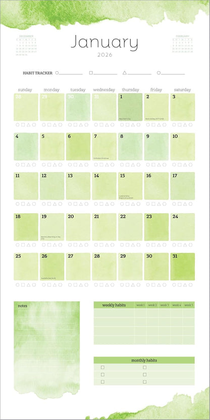 Habit Tracker Wall Calendar 2026: Reach Your Goals―Transform Your Life