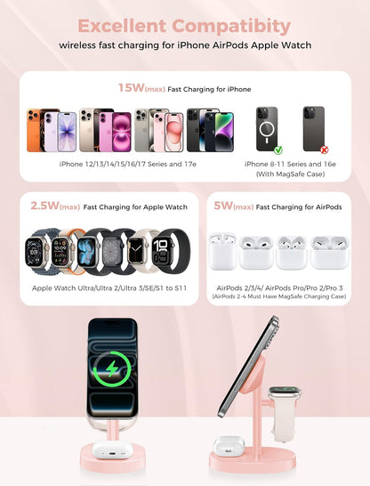 Mag-Safe Charger 3 in 1 Charging Station for iPhone Apple Watch AirPods