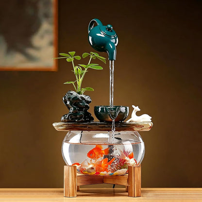 Small Tabletop Water Fountain, Tabletop Fountain Indoor Waterfall Fish Tank