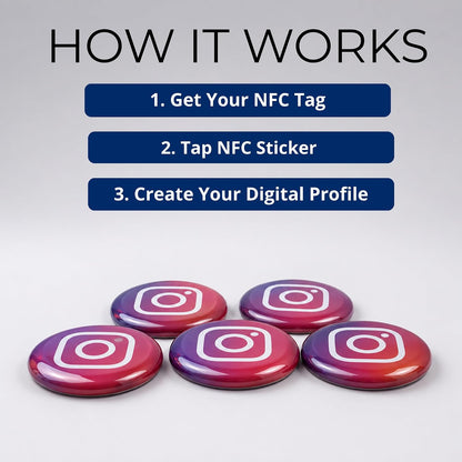 NFC VTAG.ID Label - Tap to Share Your Profile (Black & White)