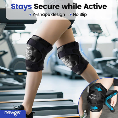 NEWGO Knee Ice Pack Wrap, Ice Pack for Knees Cold Compression Therapy for Knee Replacement Surgery, Arthritis Pain, ACL, Swelling, Sports Injuries (21.7" x 9.8") - Blue