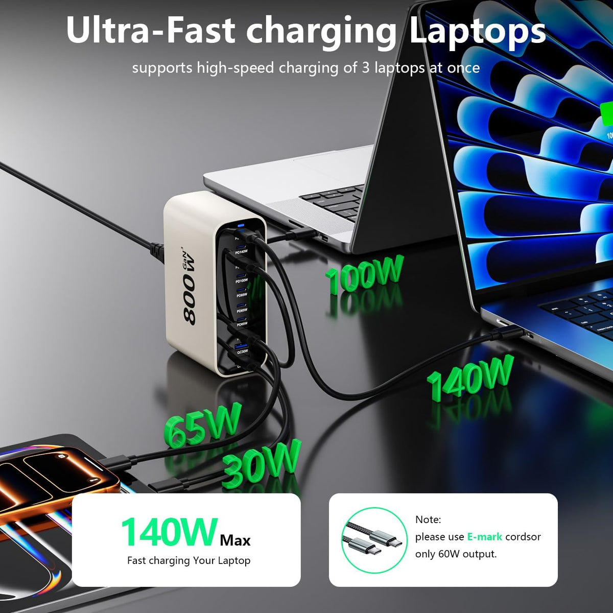 USB Charging Station 50w10A 12 Ports Multiple Charging Block, USB C Strip for iPhone 13/14/15/16/17/Smartphone/Tablet/Watch/Headphones and Multiple Charger Plug