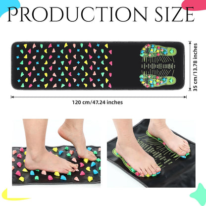 TrelaCo Foot Massage Mat Reflexology Walk Stone Road Foot Massage Acupoint Mat for Acupressure Relaxes for Long Sitting Elderly Students and Office Workers (13.78 x 13.78 Inches)