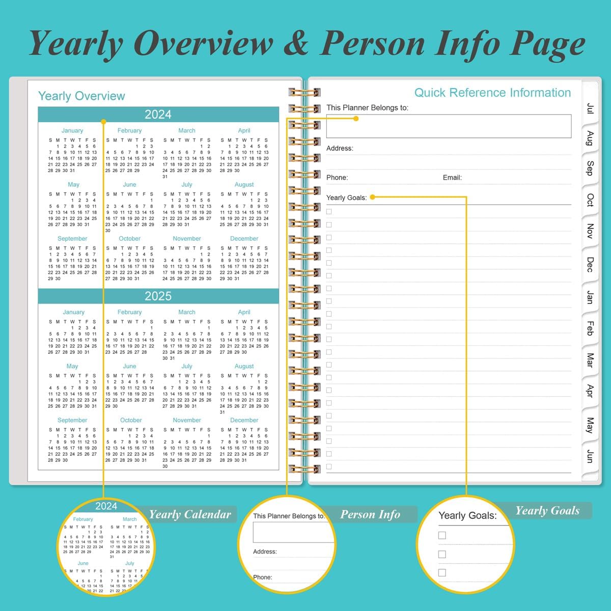 Weekly Productivity Planner - 8" x 11" Dashboard Desk Pad/Planner, Habit Tracker, Spiral Undated Weekly Planner for Office/School/Home, 54 Weeks, Grey