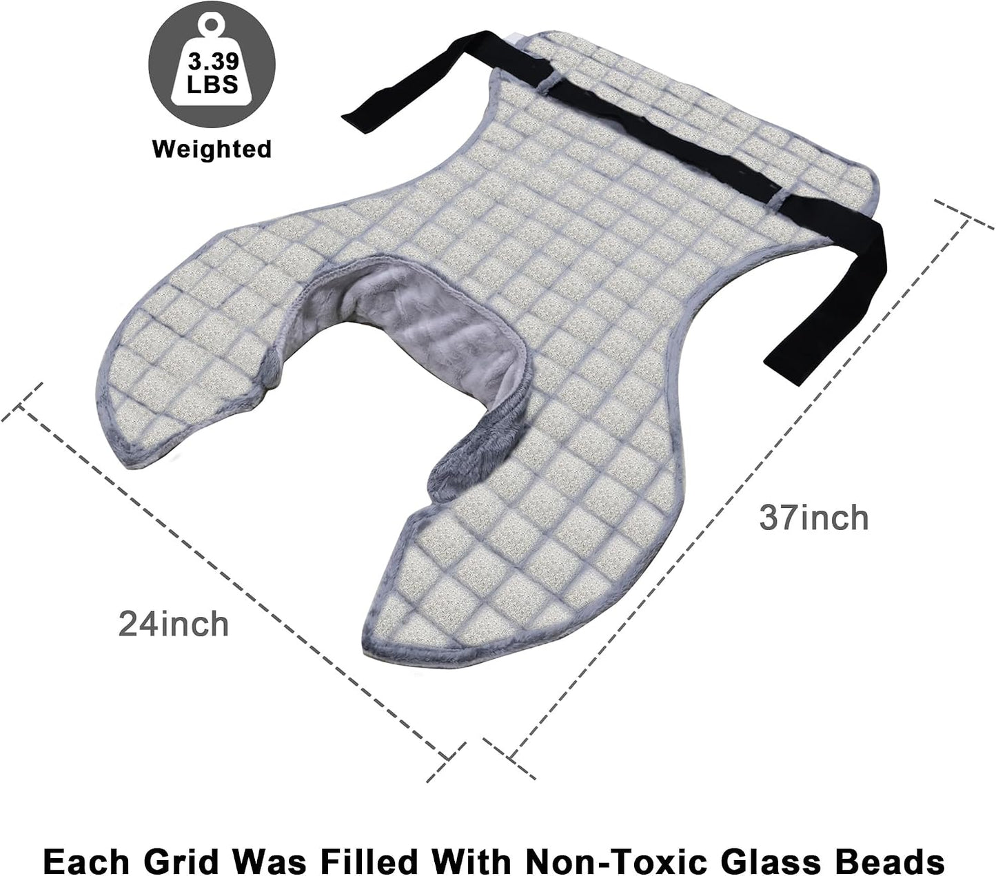 Weighted Heating Pad for Back Neck and Shoulder, 24"x37" Extra Large Electric Heated Wrap for Back Pain Relief with 12 Heat Setting and 8 Auto Shut Off, Stay on Function Hot Heated Pad