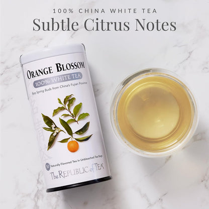 The Republic of Tea Orange Blossom 100% White Tea, Low Caffeine, 50 Count