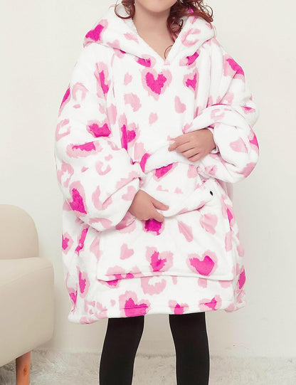 KFUBUO Wearable Blanket Hoodie for Adults Sherpa All Patterns Cat Oversized Sweatshirt Blanket with Pockets for Women
