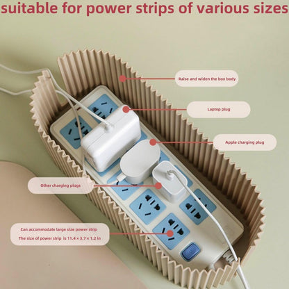Cable Management Box,Desk Cord Organizer Box with Groove Cover,Plastic Cord Hider Box,Large Cable Box Organizer for Storaging Power Socket/TV/Computer/Router/Games Console Cable (Green)