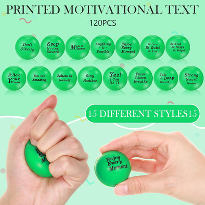 Poen 120 Pcs Motivational Foam Balls with Inspirational Quotes