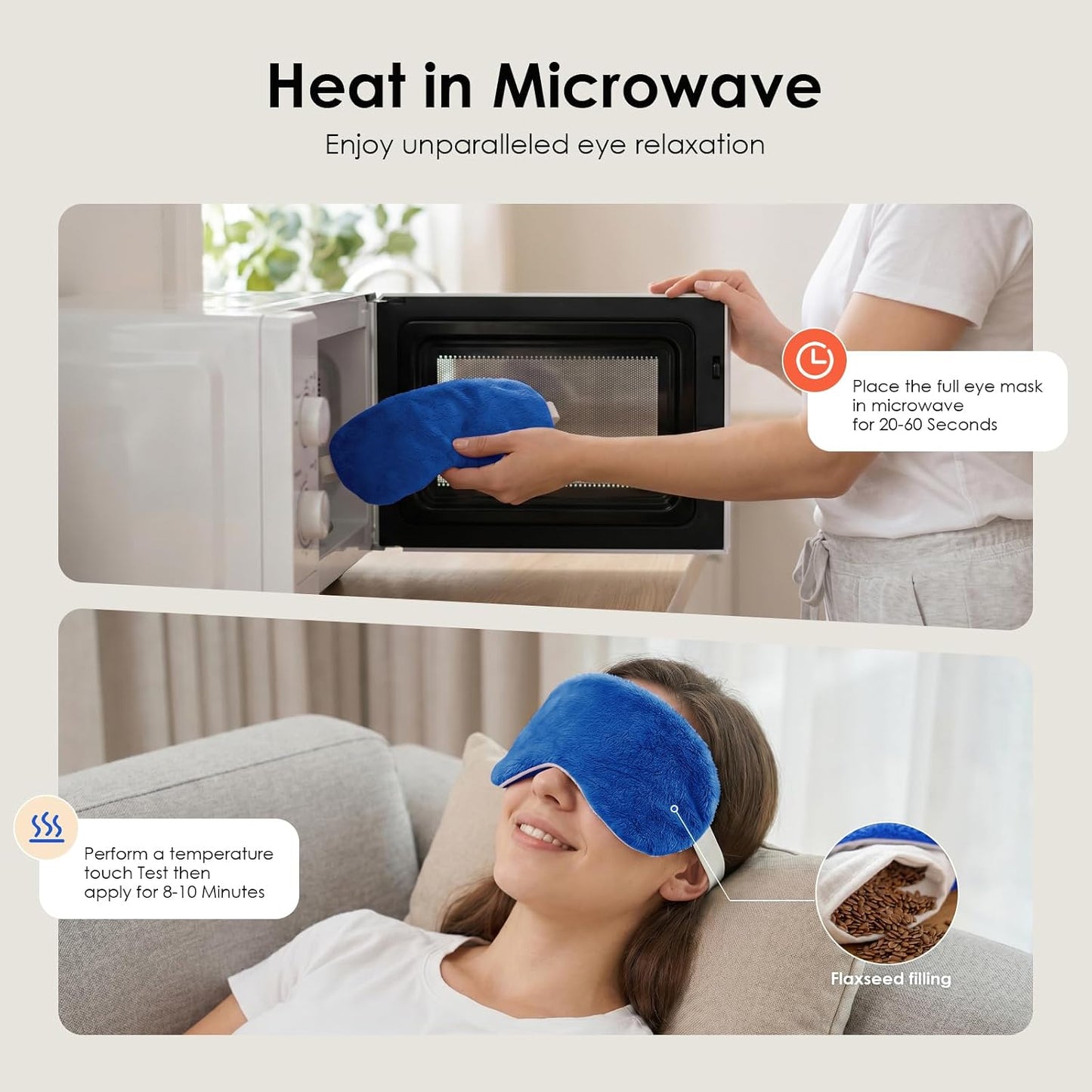 Heated Eye Mask for Dry Eyes, Steam Warm Compress for Stye Eye Treatment, Relieve, Hot Compress, Moist Heat Mask for Blepharitis (Steel Grey)