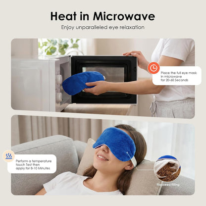 Heated Eye Mask for Dry Eyes, Steam Warm Compress for Stye Eye Treatment, Relieve, Hot Compress, Moist Heat Mask for Blepharitis (Steel Grey)