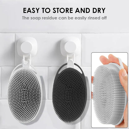 Silicone Body Scrubber – Dual-Sided Silicone Loofah for Shower, Set of 2 Soft Exfoliating Body Bath Shower Scrubber Loofah Brush Easy-to-Clean for Sensitive Kids Women Men All Kinds of Skin