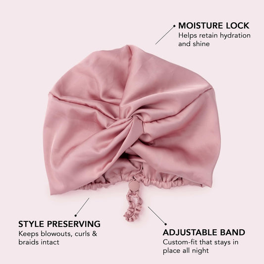 The Hair Edit Ultra Luxe Satin Hair Bonnet, Sleep Bonnet for Overnight Frizz Control & Moisture Lock, Protecting Blowouts, Curls & Braids, Comfortable Secure Fit, Hair Care for All Hair Types