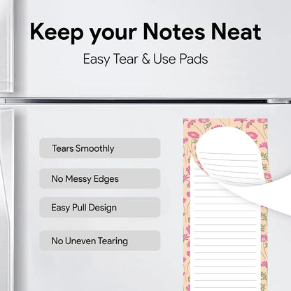 8 Magnetic Notepads – Notepads for Grocery List, Shopping List, To-Do List, Reminders -Strong Magnetic Back- Memo Notepad with Realistic Fruit Designs | 25 Sheets per Pad 7.5 x 3.5 inch (8 Pack)