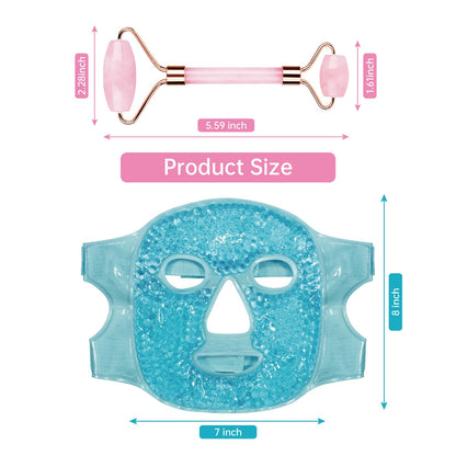 ZNÖCUETÖD Cold Face Eye Mask Ice Pack Reduce Facial Puff, Dark Circles, Hot Cold Compress Pack, Face SPA Gift for Woman Sleeping, Pressure, Headaches, Skin Care, Post Laser Cosmetic Care, Reversible