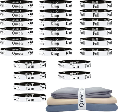 Bed Sheet Organizer Bands, Closet Organization Sheet Straps, Linen Labels Bedding Bands, Elastic Bed Sheet Storage Sheet Keepers （6PcsQueen 6PcsKing ）