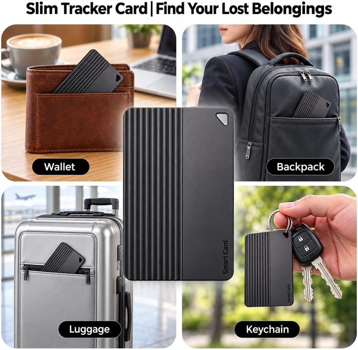Wallet Tracker Card iOS & Android,0.10-Inch Ultra-Slim Bluetooth Locator