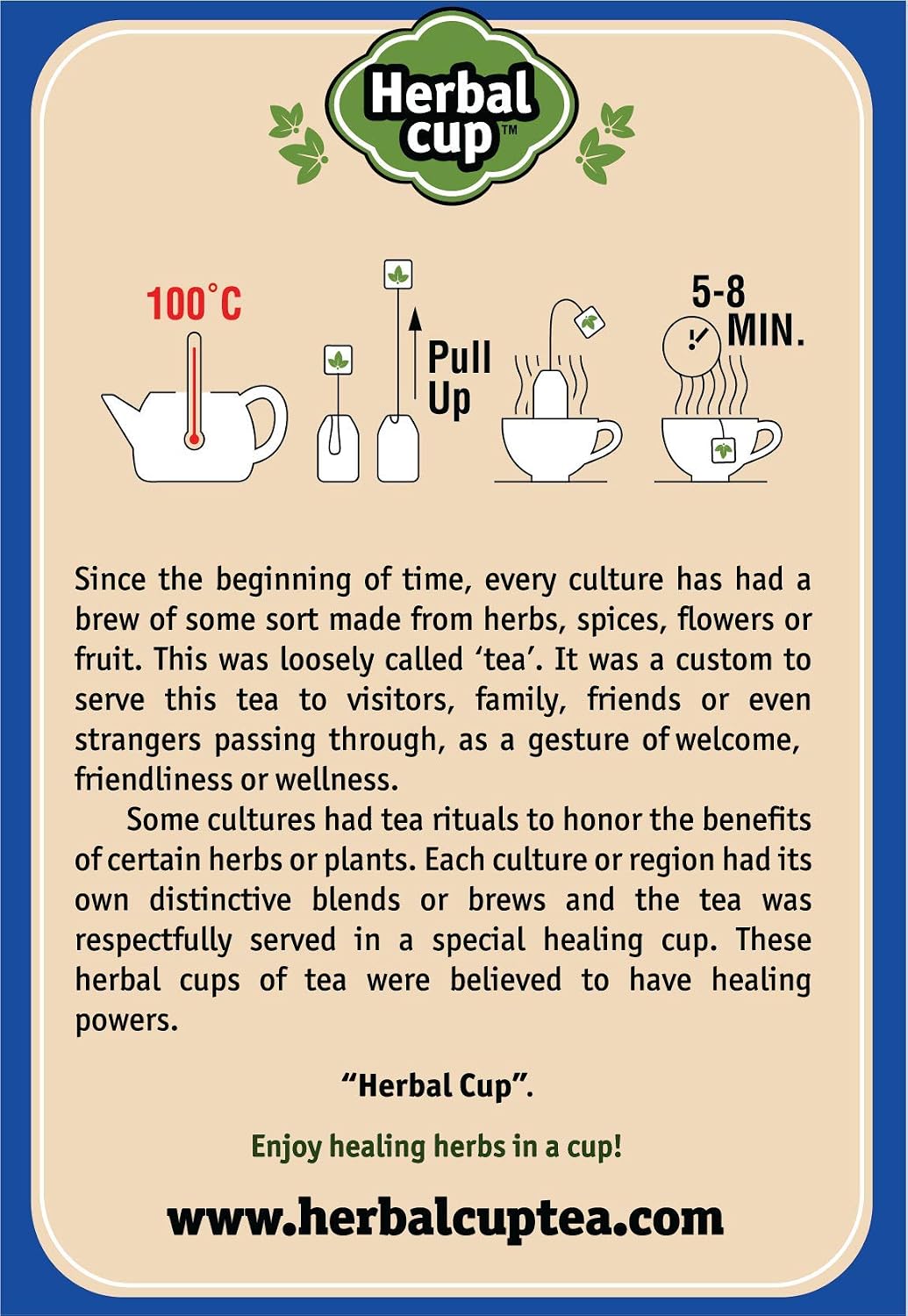 Herbal Cup Ayurveda Elderberries Tea, Organic Rosehips Hibiscus, No Caffeine Herbal Supplement (16 Count, Pack of 6)
