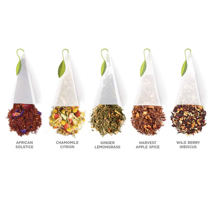 Tea Forte Premium Petite Presentation Box Gift Set Sampler, 10 Count, 2 of Each Blend Individually Wrapped Handcrafted Pyramid Infuser Bags, Demoiselle Tea