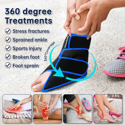 Ankle Ice Pack Wrap for Heel Swelling Pain Relief Reusable Gel Hot Cold Compress for Achilles Tendonitis Plantar Fasciitis, Post-Surgery, Sports Injury(1pcs,Blue)
