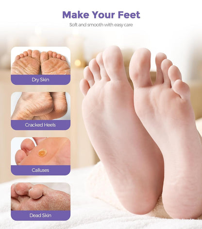 Foot Peel Mask, Lavender Foot Mask Natural Exfoliator for Dry Dead Skin, Callus, Peeling Foot Mask Repairs Heels & Removes Cracked Feet & Rough Heels Enjoy Baby Soft Smooth Feet