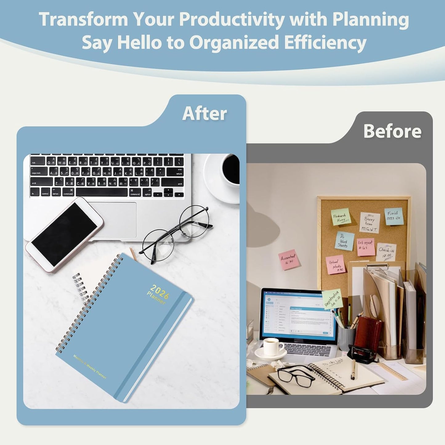 Planner 2026-2027, Weekly and Monthly Calendar Planner, JUL 2026 - JUN 2027 | Academic Year, Daily Agenda Book, A5(6.3'' x 8.5''), Sprial Bound, Inner Pocket, Office School Use