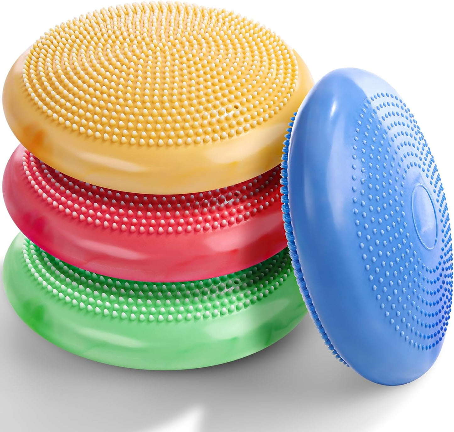 Libima 4 Pcs Wiggle Seat for Sensory Kids Inflated Wobble Cushion Sensory Seat Cloud Design Flexible Seating for Classroom Elementary Balance Disc for Kids Adult Pet Training