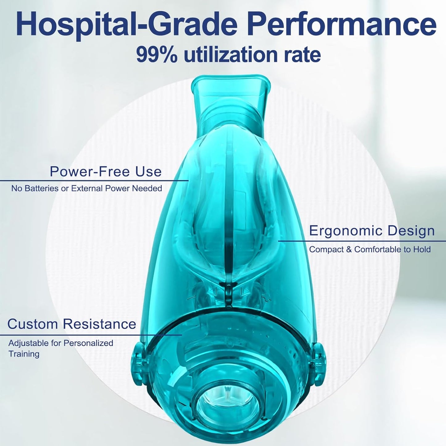 Flutter Valve Device for Lungs, Breathing Exercise Device, Adjustable Resistance Breathing Trainer
