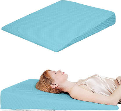 VADSBO Wedge Pillow, Bed Wedge Pillows for Sleeping, Snoring, Back Support, After Surgery, Foam Triangle Pillow, Removable Washable Cover (Gray, 5in)