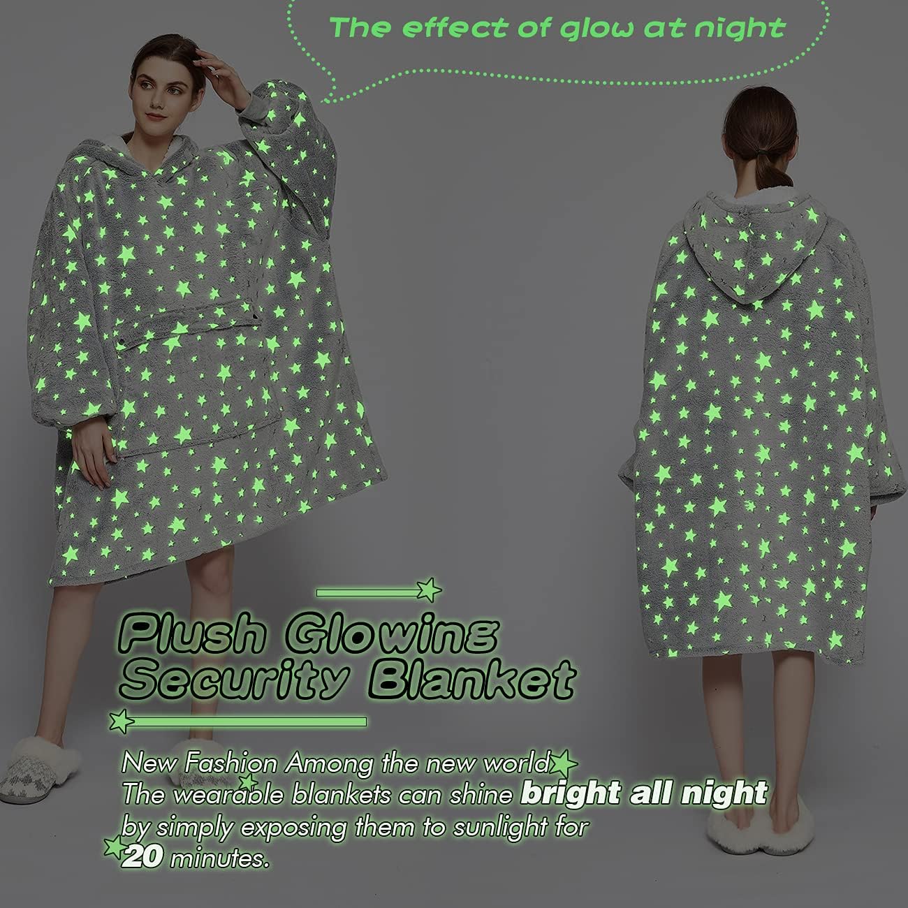 KFUBUO Wearable Blanket Hoodie for Adults Sherpa All Patterns Cat Oversized Sweatshirt Blanket with Pockets for Women