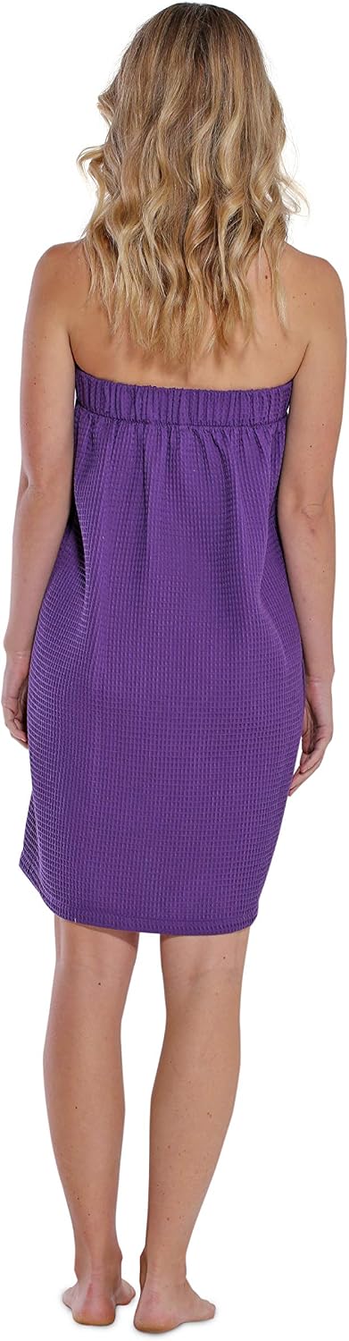 Turquaz Lightweight Knee Length Waffle Robes For Women Spa Bath Waffle