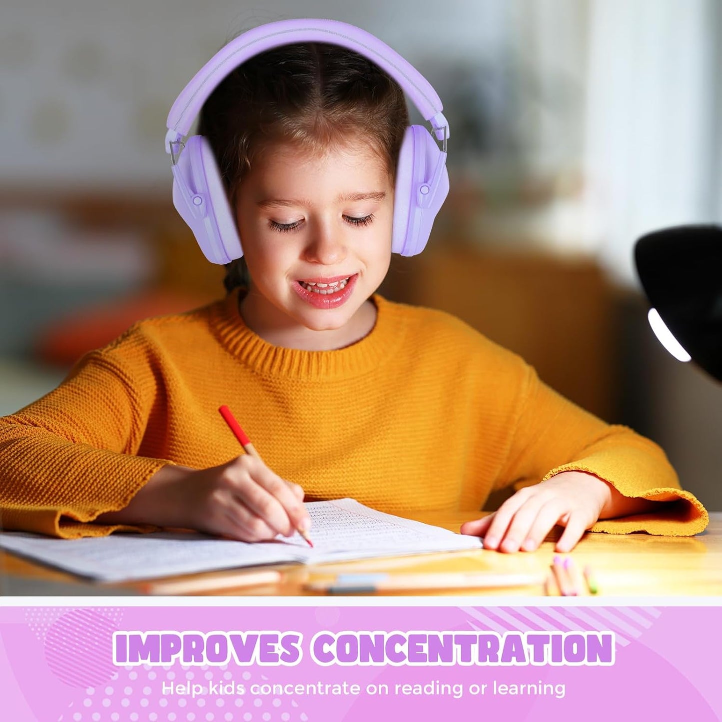 ProCase Kids Noise Cancelling Headphones, Kids Ear Protection Monster Jam Truck, Fireworks Hearing Protection Noise Reduction, Noise Canceling Earmuffs for Sensory Autism Toddler Children -Red