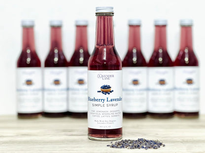 Lavender Lane Blueberry Lavender Simple Syrup, 9 oz - USA Lavender Farm, For Cocktails, Lemonade, Tea, Desserts, Mocktails