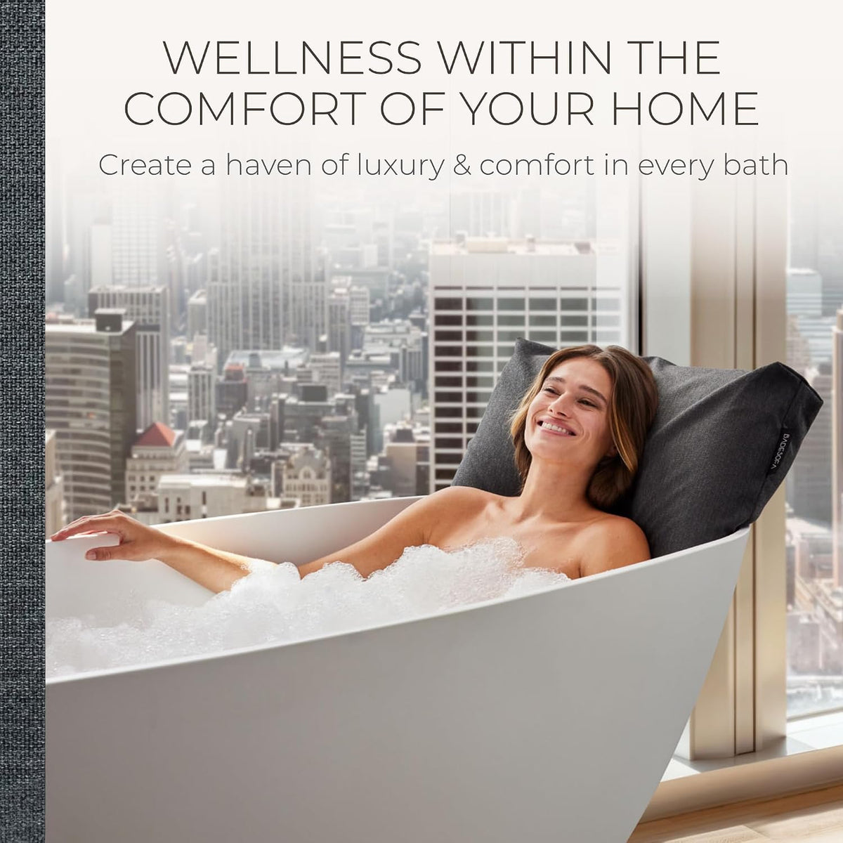 BADESOFA® Luxury Bath Pillow M in Ivory, Quick-Drying Bath Back Pillow