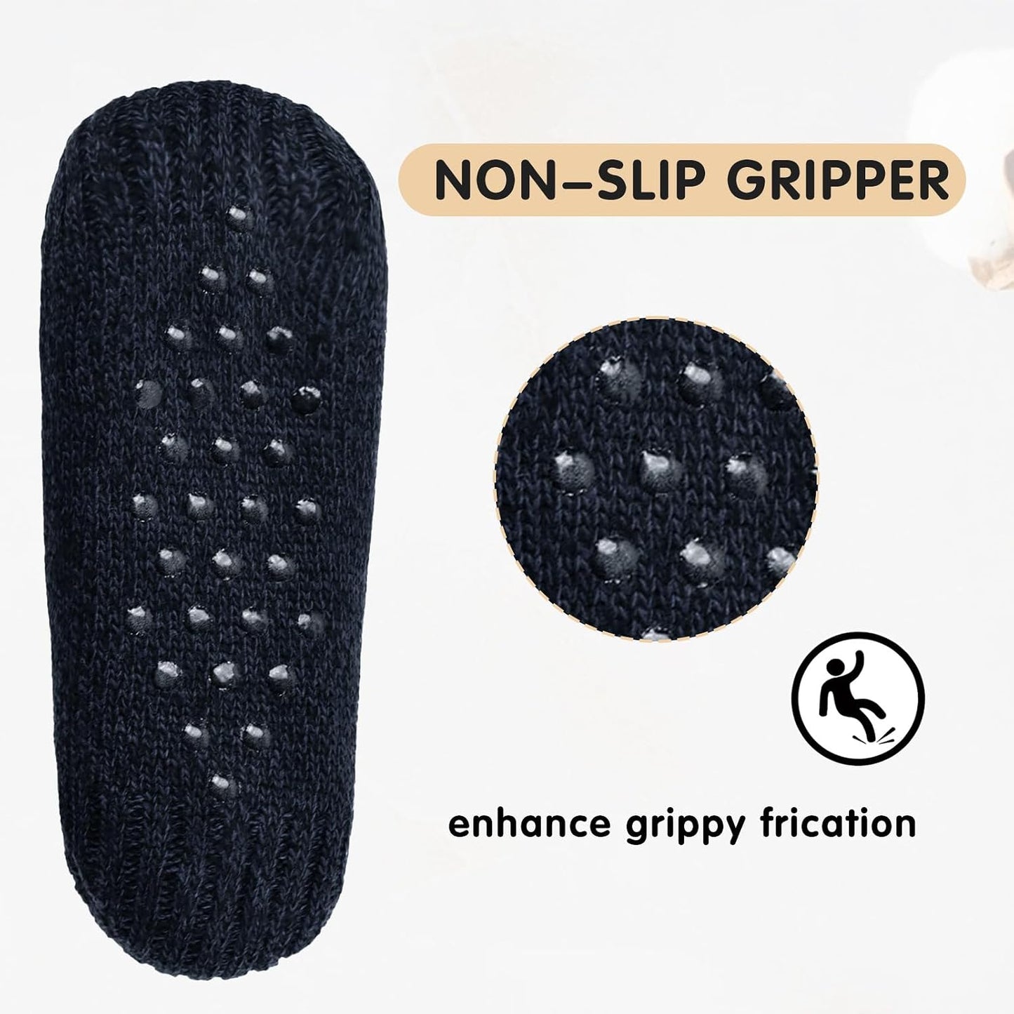 Unisex Fluffy Fuzzy Warm Slipper Socks for Men Women, Thick Fleece Lined Non-Slip Socks Indoor Floor