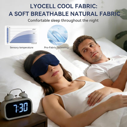 Lyocell Weighted Sleep Eye Mask for Women Men, 5.3oz & 7oz, Cooling, Removable Washable Weighted Bag, Light Blocking Eye Cover, Soft Eye Shade for Travel Essentials, Office Naps, Gift,Purple
