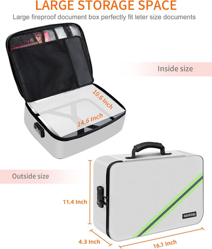 Noiposi Fireproof Document Box with Lock 5200℉-8 Layer