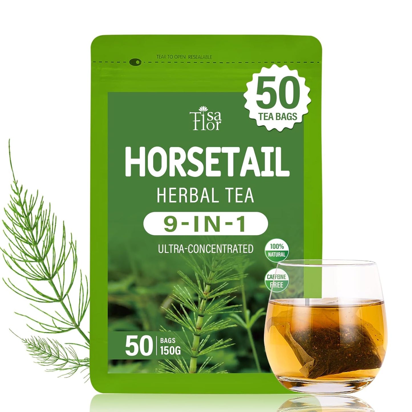 TisaFlor Milk Thistle (Cardo Mariano) Tea Bags for Liver Health, Detox & Immune Support, 5-in-1 Herbal Tea with Dandelion Licorice, Naturally Caffeine-Free - 50 Bags
