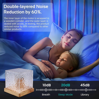Ocean Wave Projector Light, 16-Color Luminorthe Cube Lamp and App Remote, 3D Holographic Water Ripple Romantic Ambient Lighting for Child's Room, Party, Night Light-4.4inch (Blue)
