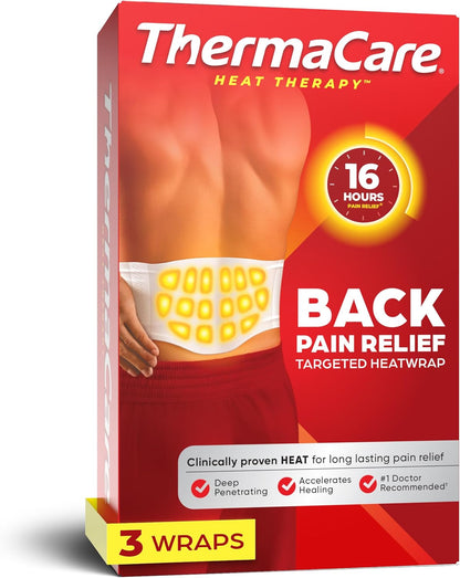 ThermaCare Advanced Back & Hip Heat Wraps for Lower Back Pain Relief - Heating Pads with 16-Hour Heat Therapy - Adhesive Heat Wraps for Muscle & Joint Pain, Flexible Fit Design - 5 Count
