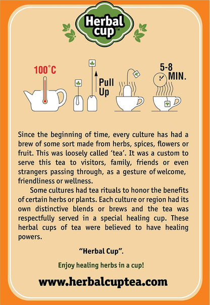 Herbal Cup Ayurveda Turmeric Tea, Organic Cinnamon Moringa, No Caffeine Herbal Supplement (16 Count, Pack of 6)