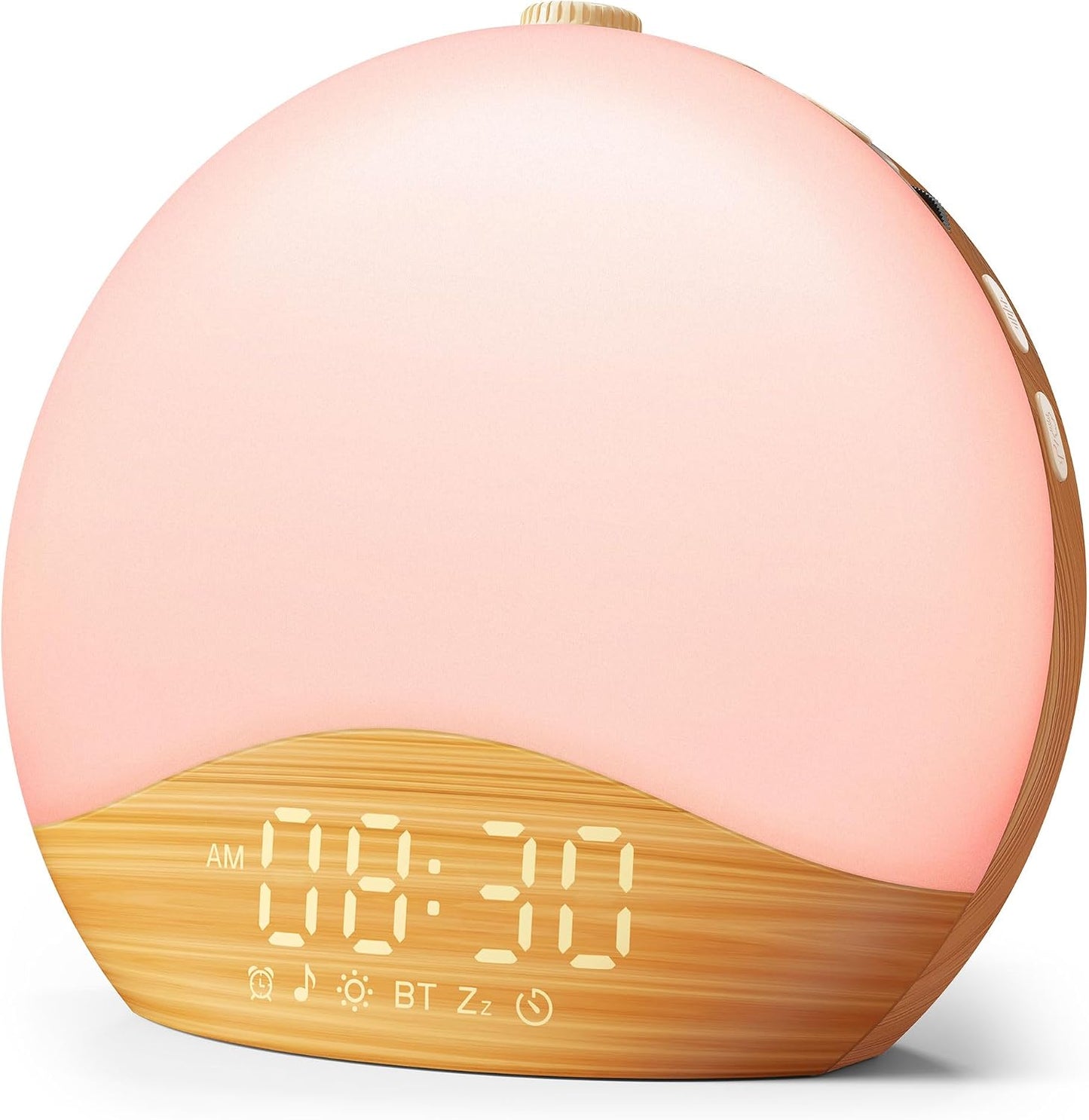 ecozy Sunrise Alarm Clock, White Noise Sound Machine, Alarm Clock for Bedrooms, 26 Soothing Sounds, 17 Night Lights, Bluetooth Speaker, Sunrise Wake-Up Light for Heavy Sleepers, Adults, Kids