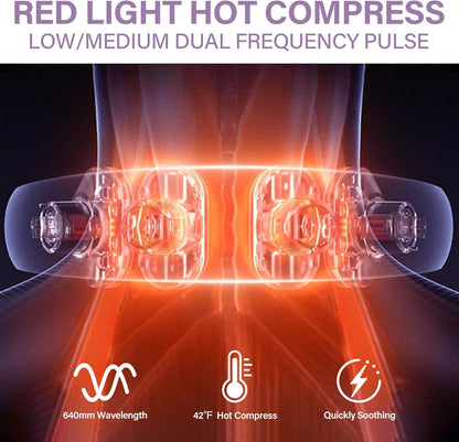Neck Massager for Pain Relief Deep Tissue with Heat and 10 Massage Patterns & 16 Intensity Steps, Gift for Home or Travel, Purple