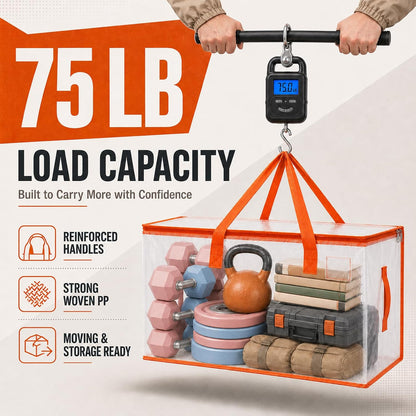 KYODOLED Clear Moving Bags Heavy Duty Extra Large, Storage Totes