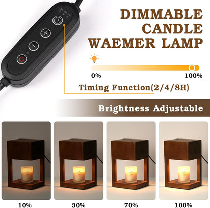 Modern Candle Warmer Lamp with Timer, Dimmable Candle Lamp Warmer, Mothers Day Birthday Gifts for Women Men, Black Candle Warmer, Adjustable Candle Light Warmer, Cozy Living Room Bedroom Home Decor