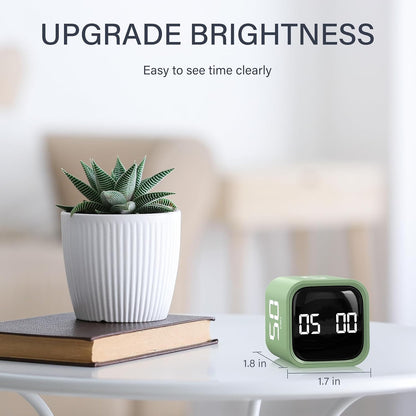 Rotating Pomodoro Timer 5, 25, 10 50 Minutes Preset, Desk Productivity Flip Timer, ADHD Tool Cube Countdown Stopwatch, Vibration/High/Low Volume/Custom Modes, for Work, Study, Back to School, Kitchen