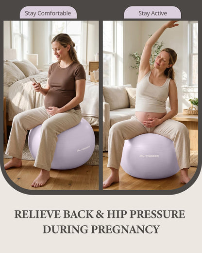 Trideer Exercise Ball, Stability Yoga Ball for Physical Therapy, Active Sitting, Pregnancy & Birth Labor Prep, Core Strength, Balance Training, Posture Improvement and Daily Stretching, 55/65/75cm